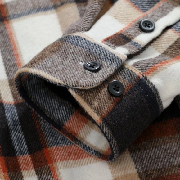 Preppy Plaid Print Men's Overcoat - Picture 7 of 9